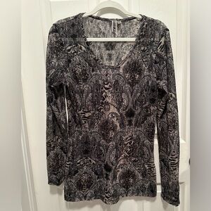 BKE Top. Paisley,  see through. Size Large. Good condition